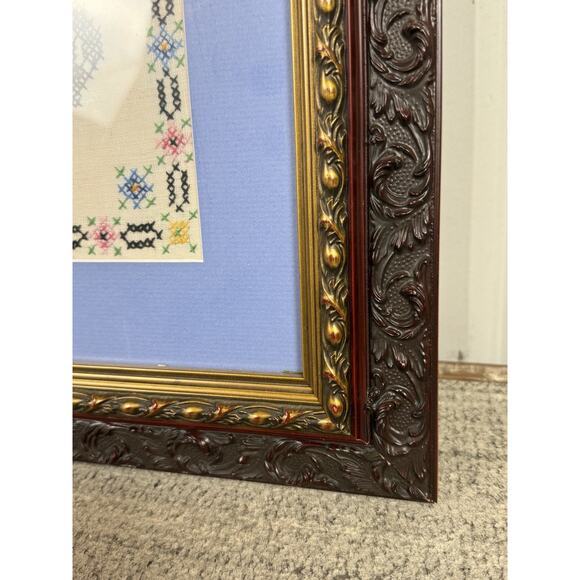 Vintage Little Women Needlepoint W/ Beautiful Frame- Frame App. 22x18 - Picture 4 of 11